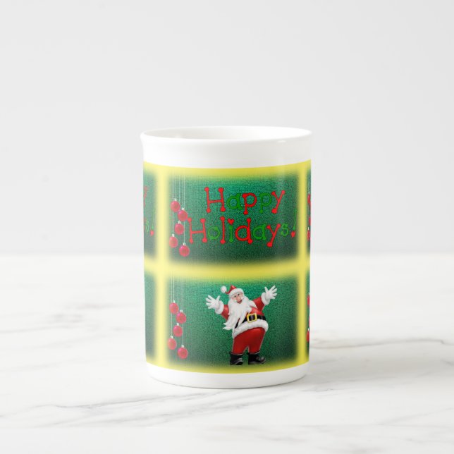 Taza De Porcelana Navidades Mug, Felices Fiestas (Frente)