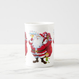 Taza De Porcelana Navidades Mug, Felices Fiestas, Santa