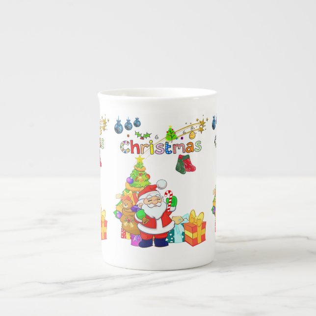 Taza De Porcelana Navidades Mug, Feliz Navidad, Santa (Frente)