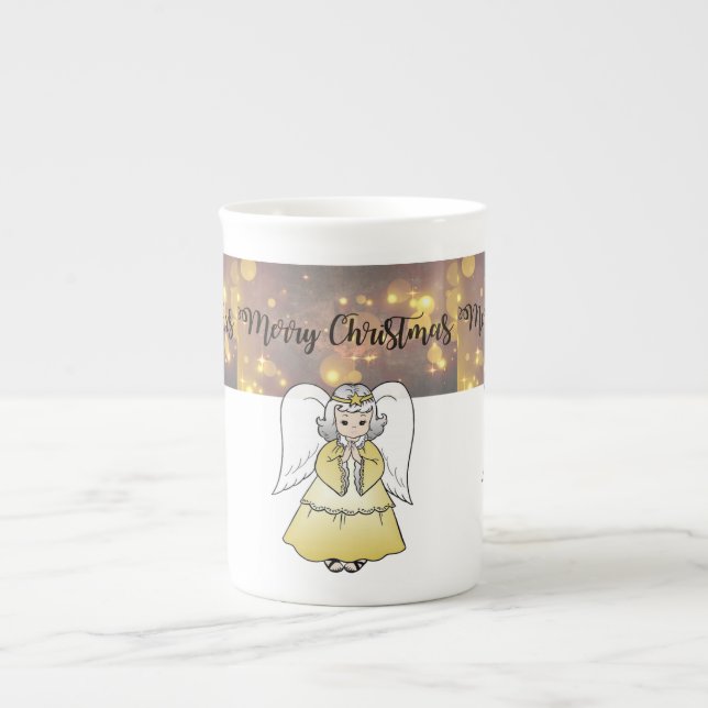 Taza De Porcelana Navidades Mug, Navidades Angel, Feliz Navidad (Frente)