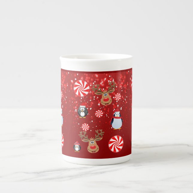 Taza De Porcelana Navidades Mug, Pingüino, Feliz Navidad (Frente)