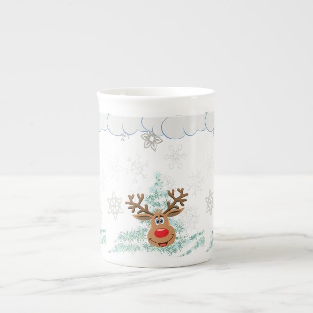 Taza De Porcelana Navidades Mug, reno (Frente)