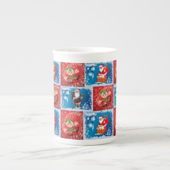 Taza De Porcelana Navidades Mug, Santa, Elf (Frente)