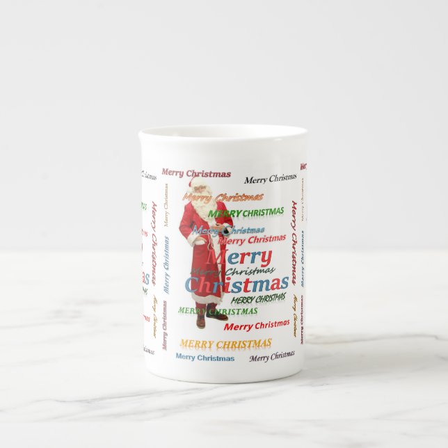 Taza De Porcelana Navidades Mug, Santa, Feliz Navidad (Frente)