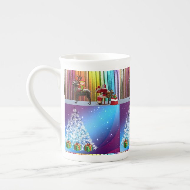 Taza De Porcelana Navidades Mug, Santa, Feliz Navidad (Izquierda)