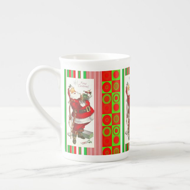 Taza De Porcelana Navidades Mug, Santa, Feliz Navidad (Izquierda)