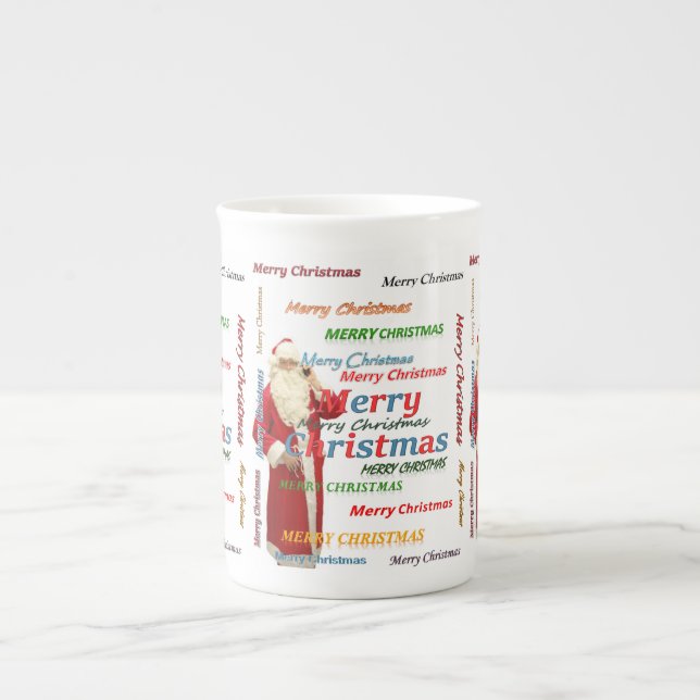 Taza De Porcelana Navidades Mug, Santa, Feliz Navidad (Frente)