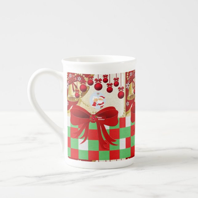 Taza De Porcelana Navidades Mug, Santa, Feliz Navidad (Izquierda)