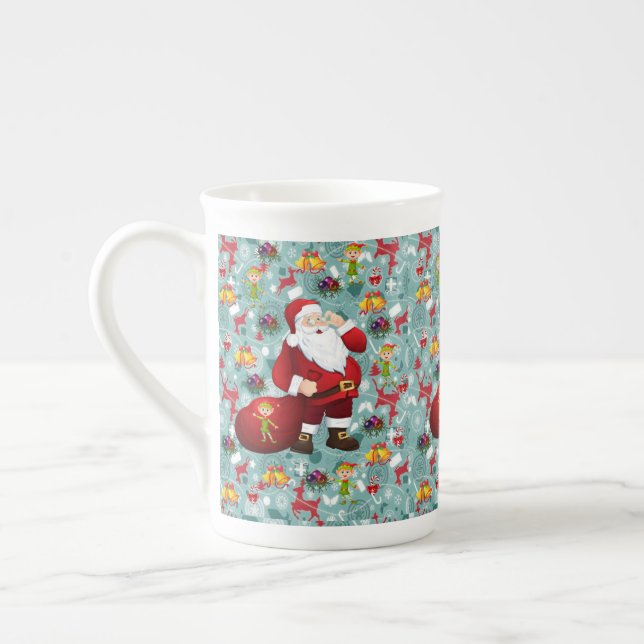 Taza De Porcelana Navidades Mug, Santa, Feliz Navidad (Izquierda)