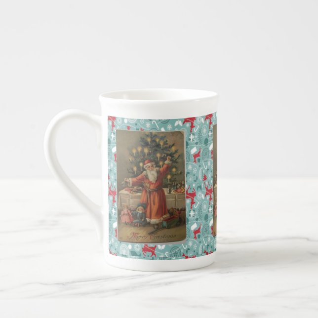 Taza De Porcelana Navidades Mug, Santa, Feliz Navidad (Izquierda)