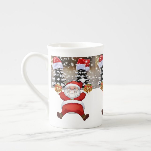 Taza De Porcelana Navidades Mug, Santa, Feliz Navidad (Izquierda)