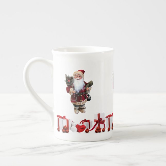 Taza De Porcelana Navidades Mug, Santa, Feliz Navidad (Izquierda)