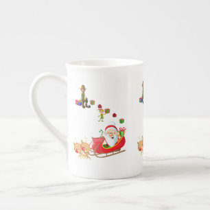 Taza De Porcelana Navidades Mug, Santa, Feliz Navidad