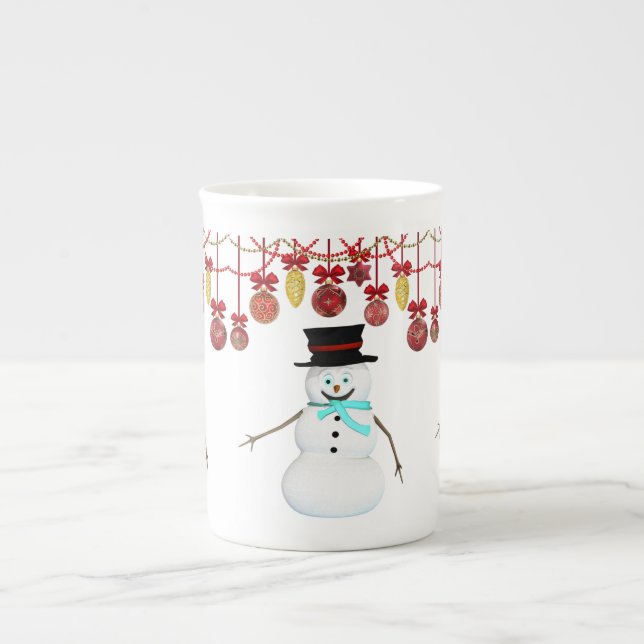 Taza De Porcelana Navidades Mug Snowman (Frente)