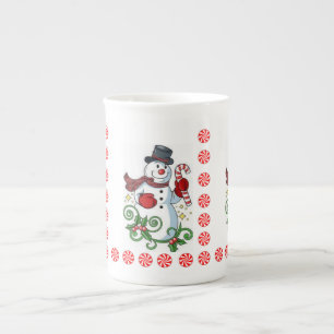 Taza De Porcelana Navidades Mug Snowman