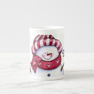 Taza De Porcelana Navidades Mug Snowman