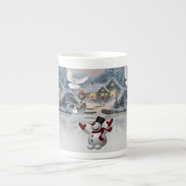 Taza De Porcelana Navidades Mug Snowman (Frente)