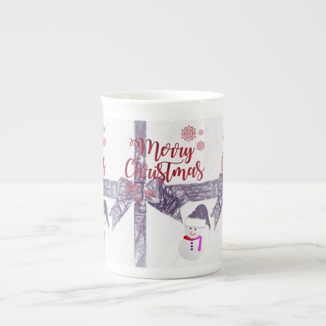 Taza De Porcelana Navidades Mug Snowman (Frente)