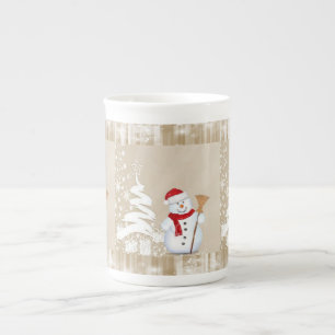 Taza De Porcelana Navidades Mug Snowman