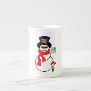 Taza De Porcelana Navidades Mug, Snowman, Feliz Iphone de Navidad