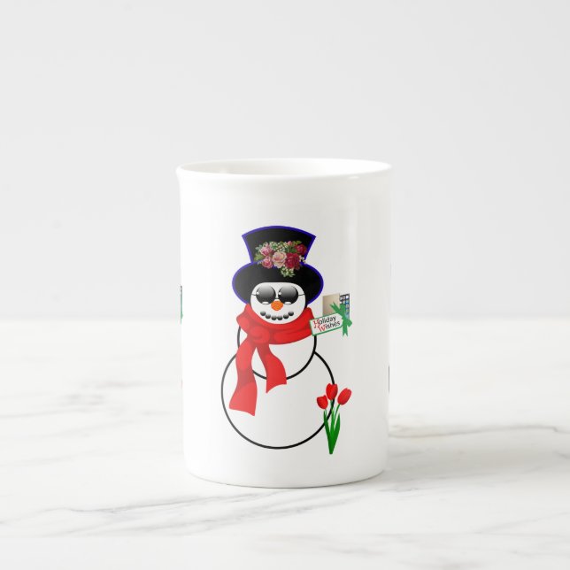 Taza De Porcelana Navidades Mug, Snowman, Feliz Iphone de Navidad (Frente)