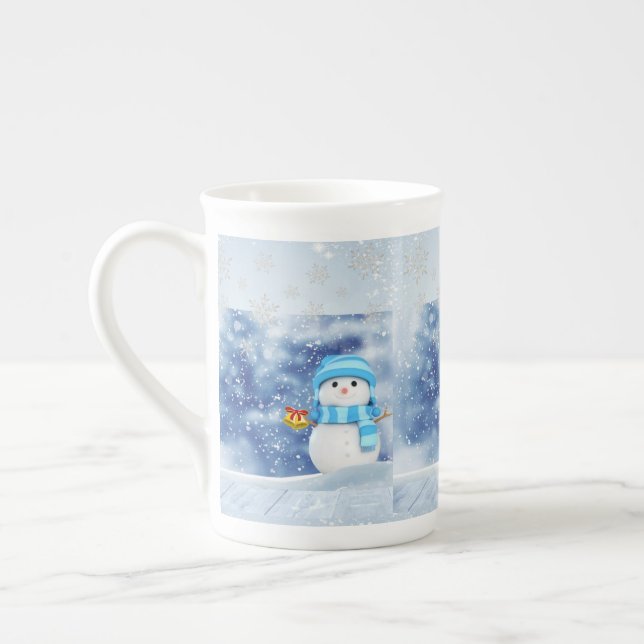 Taza De Porcelana Navidades Mug, Snowman, Feliz Navidad (Izquierda)