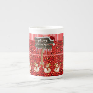Taza De Porcelana Navidades Mug, Snowman, Feliz Navidad