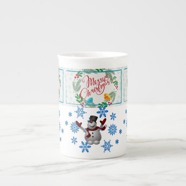 Taza De Porcelana Navidades Mug, Snowman, Feliz Navidad (Frente)