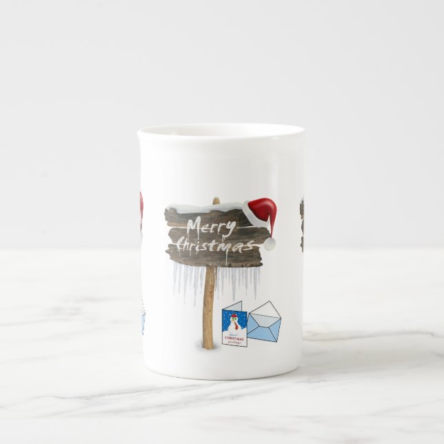 Taza De Porcelana Navidades Mug, Snowman, Feliz Navidad (Frente)