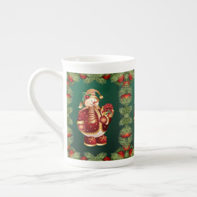 Taza De Porcelana Navidades Mug, Snowman, Feliz Navidad (Izquierda)