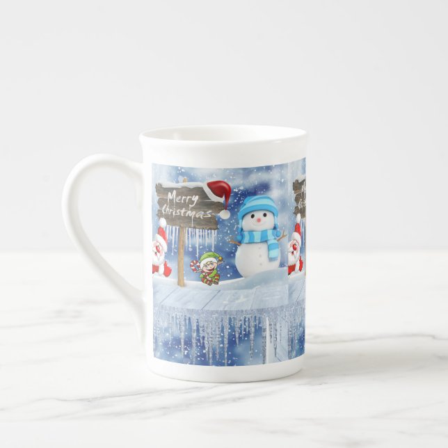 Taza De Porcelana Navidades Mug, Snowman, Feliz Navidad (Izquierda)