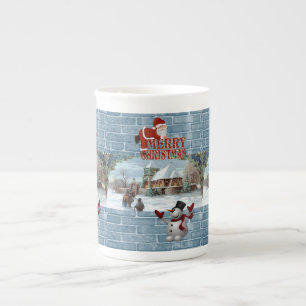 Taza De Porcelana Navidades Mug, Snowman, Feliz Navidad