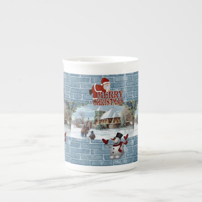 Taza De Porcelana Navidades Mug, Snowman, Feliz Navidad (Frente)