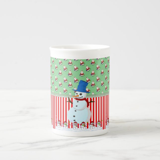 Taza De Porcelana Navidades Mug, Snowman, Feliz Navidad (Frente)