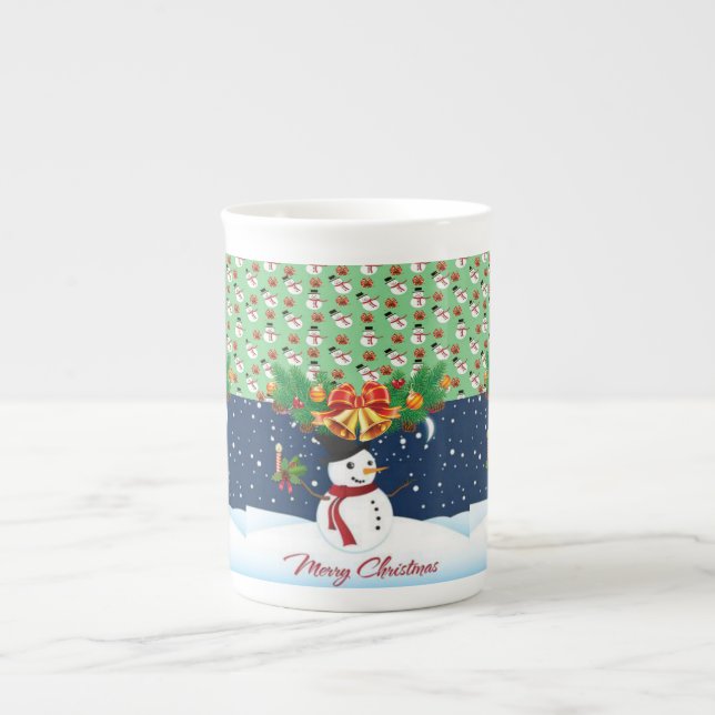 Taza De Porcelana Navidades Mug, Snowman, Feliz Navidad (Frente)