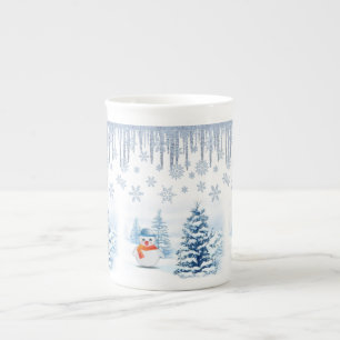 Taza De Porcelana Navidades Mug, Snowman, Feliz Navidad