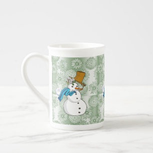 Taza De Porcelana Navidades Mug, Snowman, Feliz Navidad