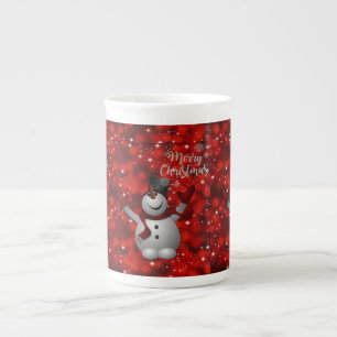 Taza De Porcelana Navidades Mug, Snowman, Feliz Navidad