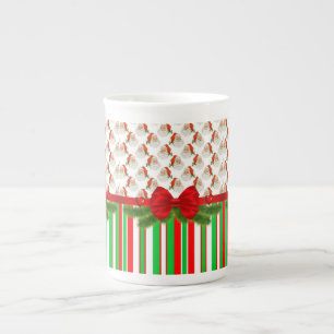Taza De Porcelana Navidades Mug, Vintage, Feliz Navidad Santa