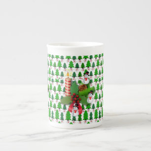 Taza De Porcelana Navidades Mug, Vintage, Feliz Navidad Snowman