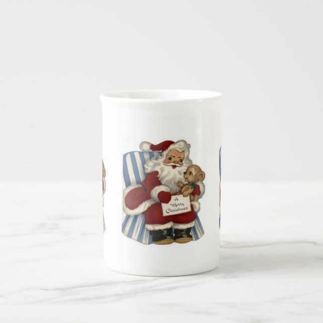 Taza De Porcelana Navidades Mug, Vintage Santa (Frente)