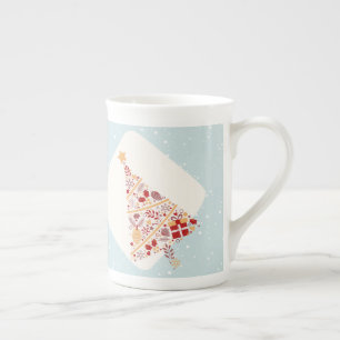 Taza De Porcelana Navidades Neutral de Wish azul invernal
