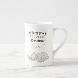 Taza De Porcelana Navidades perfectos durmiendo el gato ensordecedor