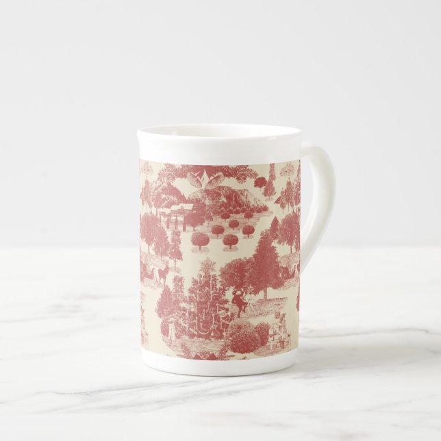 Taza De Porcelana Navidades rojos y crema profundo en el país de las (Derecha)