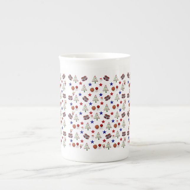 Taza De Porcelana Navidades tapan árboles navideños (Frente)