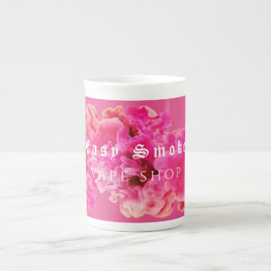 Taza De Porcelana Negocio de tienda de vapeo de humo rosa