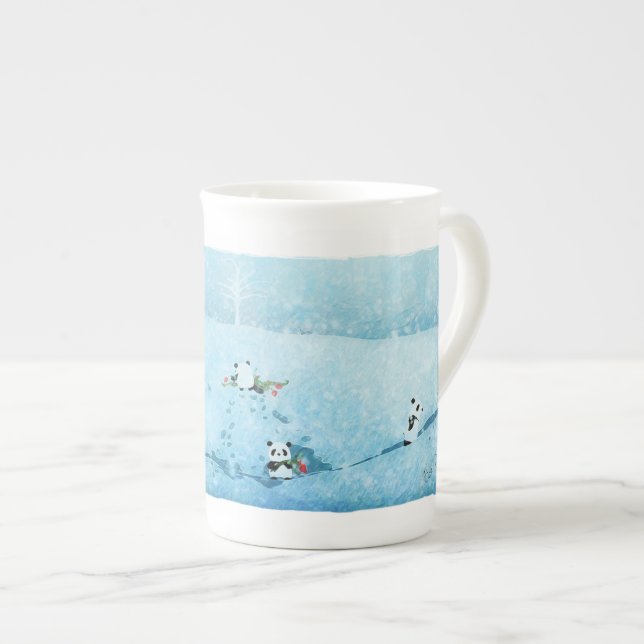 Taza De Porcelana Neve. Fiori. Panda. (Derecha)