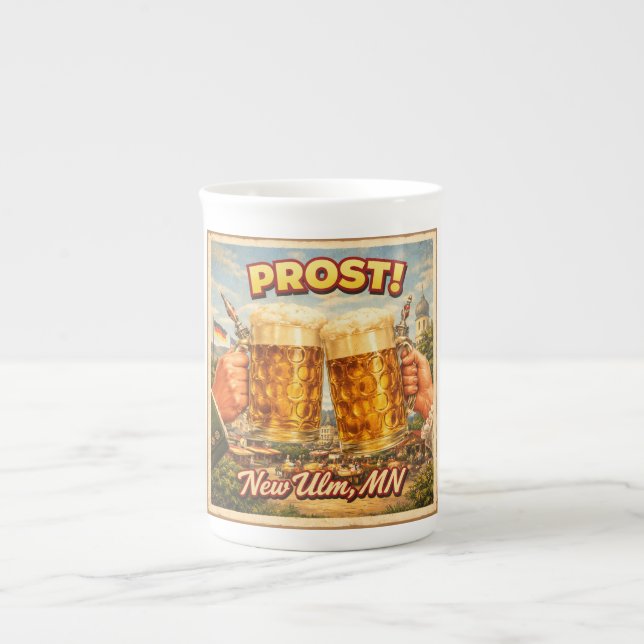 Taza De Porcelana New Ulm MN Minnesota German Prost Mug (Frente)