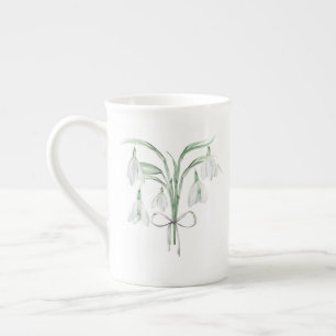 Taza De Porcelana Nieve baja Enero Cerámica de Flor de Nacimiento