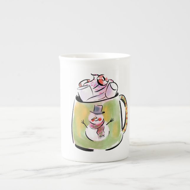 Taza De Porcelana Nieve y cacao (Frente)